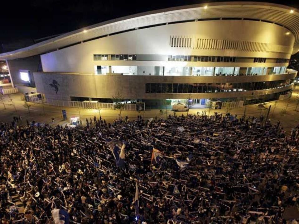 Jogadores festejaram na varanda do Dragão