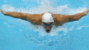 Michael Phelps na final dos 200 metros mariposa