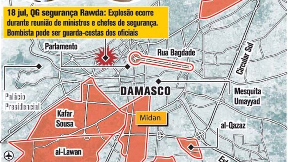 Círculo próximo de Assad atacado em Damasco
