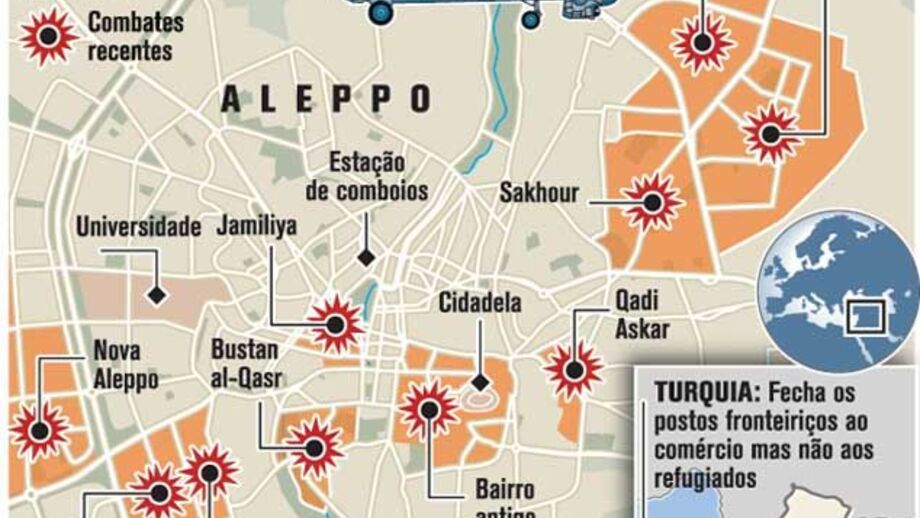 Síria: intensifica-se batalha por Aleppo