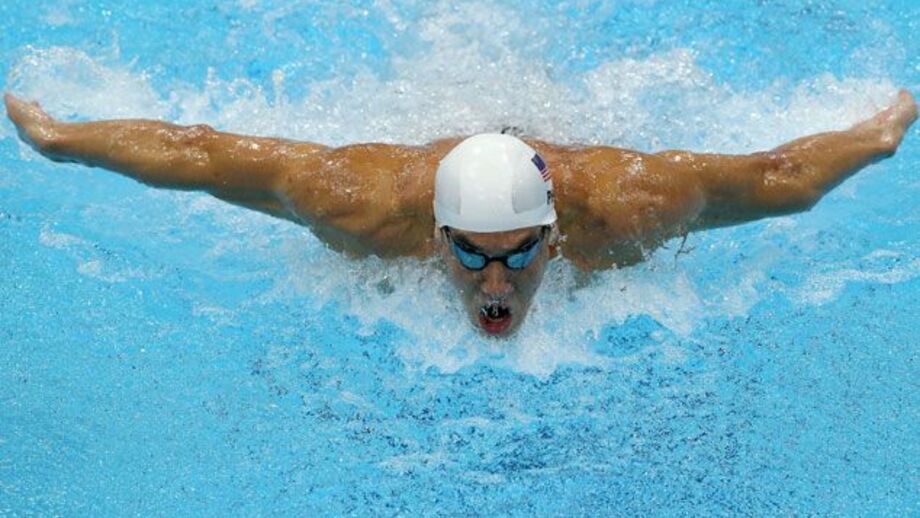 Michael Phelps na final dos 200 metros mariposa