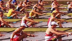 Alemães campeões em scull de oito com timoneiro