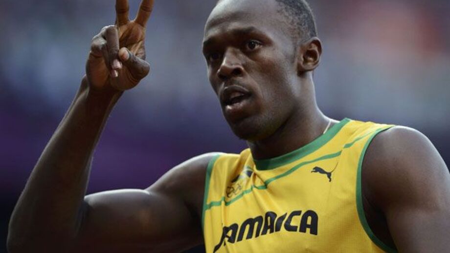 Usain Bolt e Blake na final dos 100m