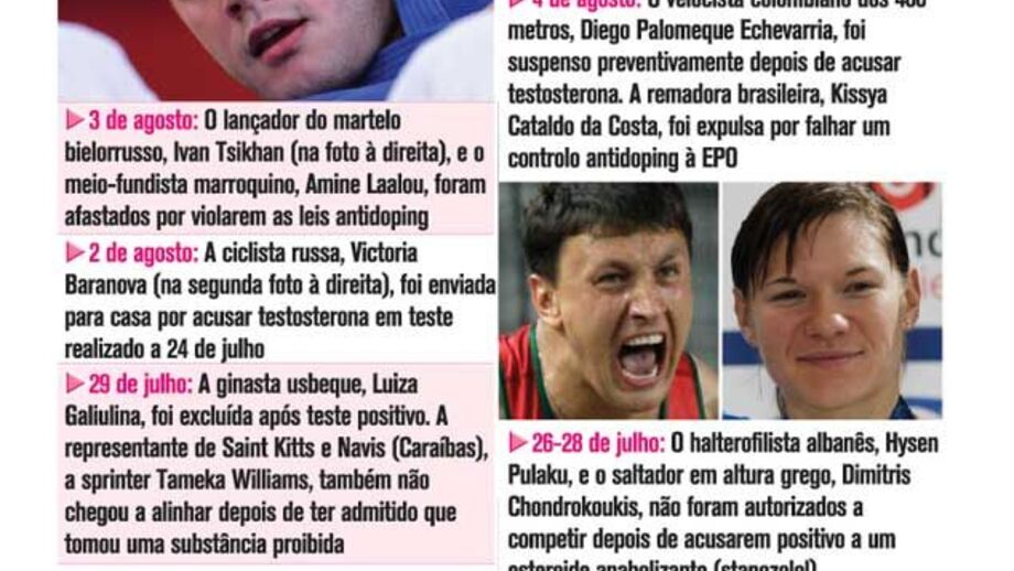 Atletas expulsos de Londres'2012