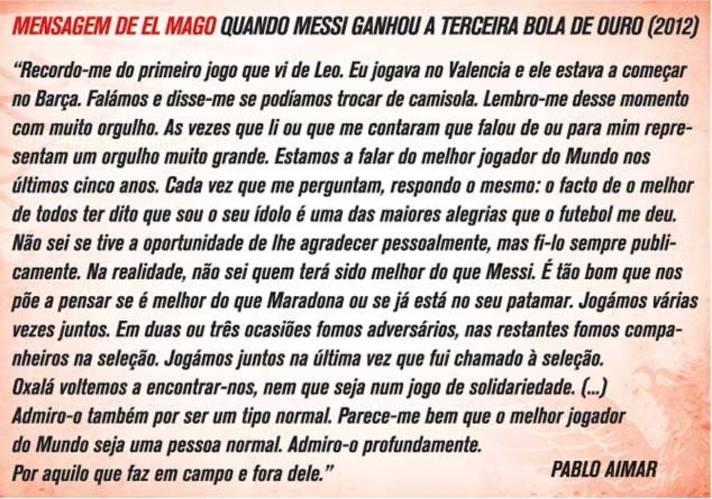 O que disse Aimar sobre Messi