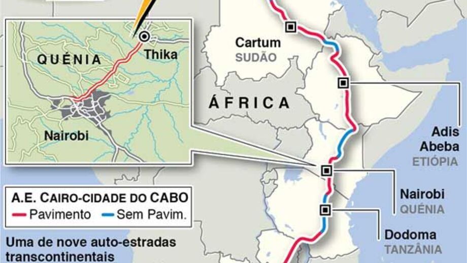 Aberto troço da auto-estrada Cairo-Cidade do Cabo
