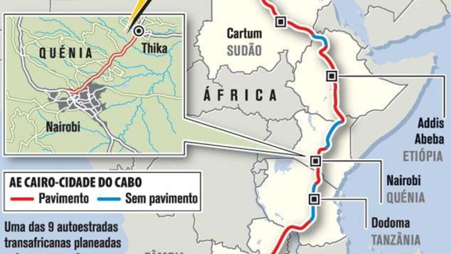 Abriu troço da autoestrada Cairo - Cidade do Cabo