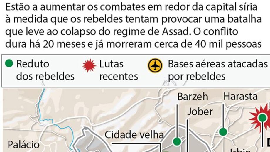 Lutas em Damasco intensificam-se