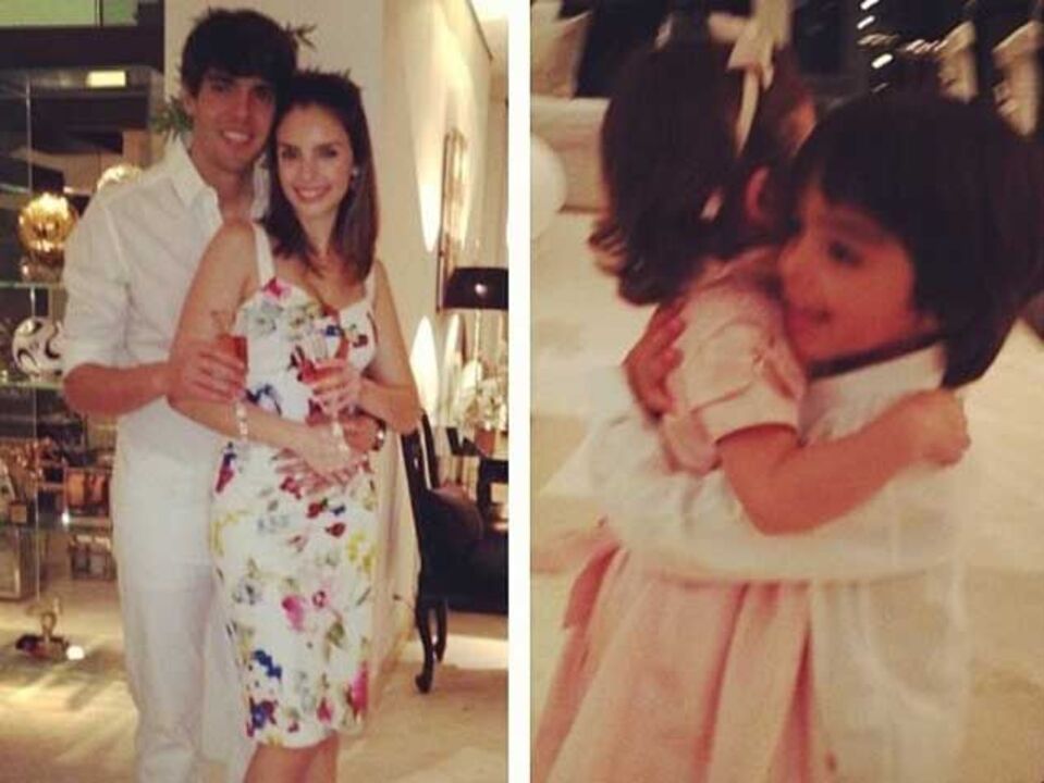 Kaká e Carol Celico celebram em família