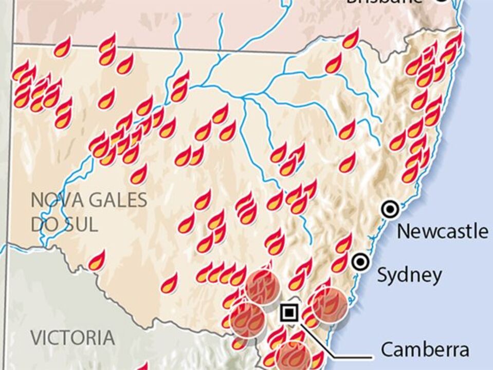 Austrália devastada por vários incêndios