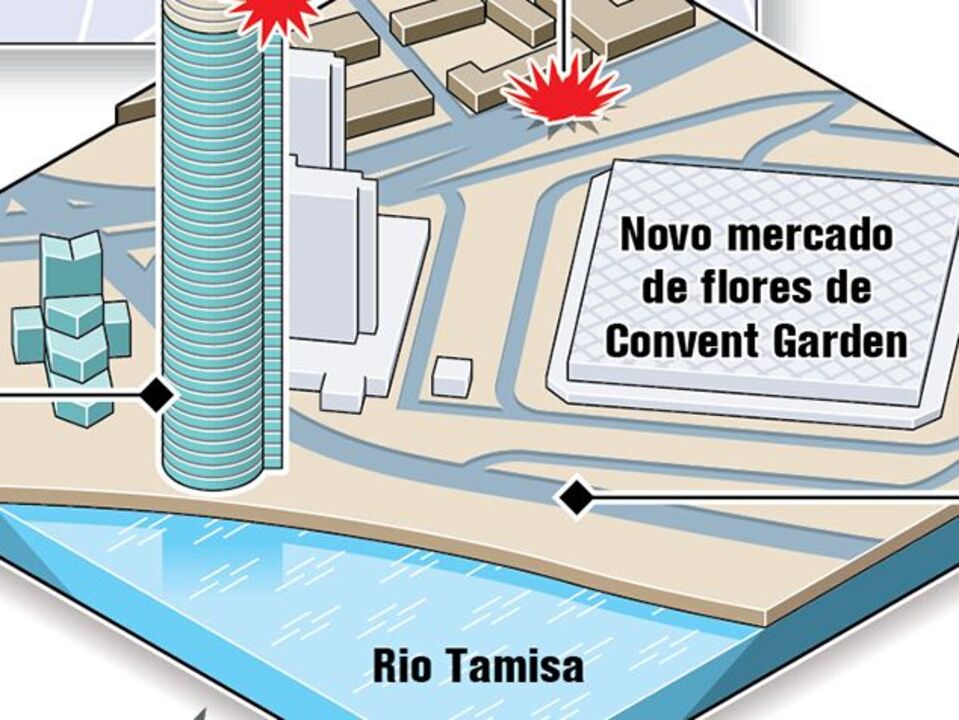 Queda de helicóptero causa pânico em Londres