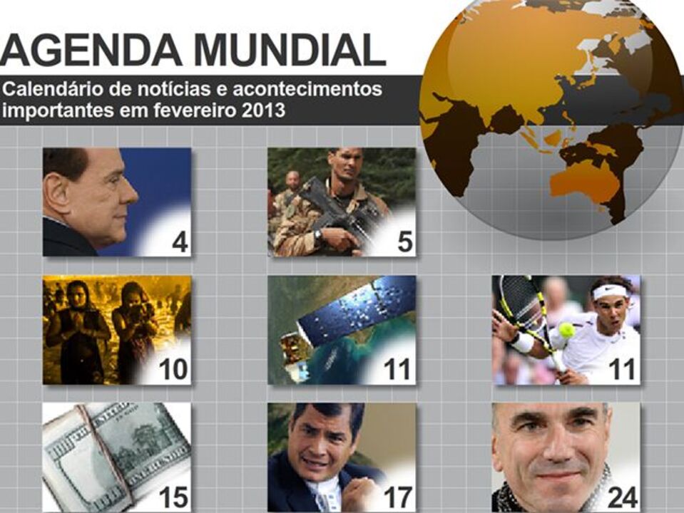 Agenda mundial de fevereiro (interativa)