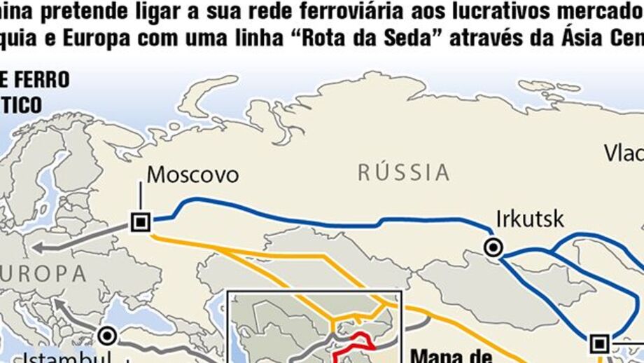 China planeia ferrovia na Ásia central