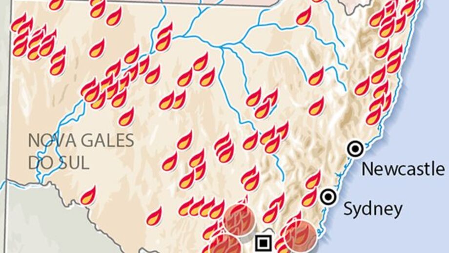 Austrália devastada por vários incêndios
