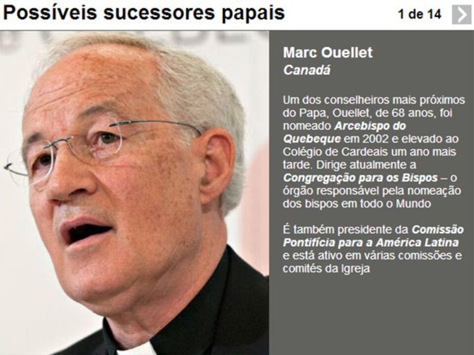 Os possíveis sucessores papais (interativa)