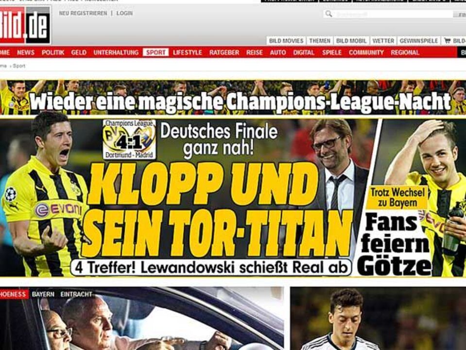 Imprensa alemã enaltece goleada do Dortmund