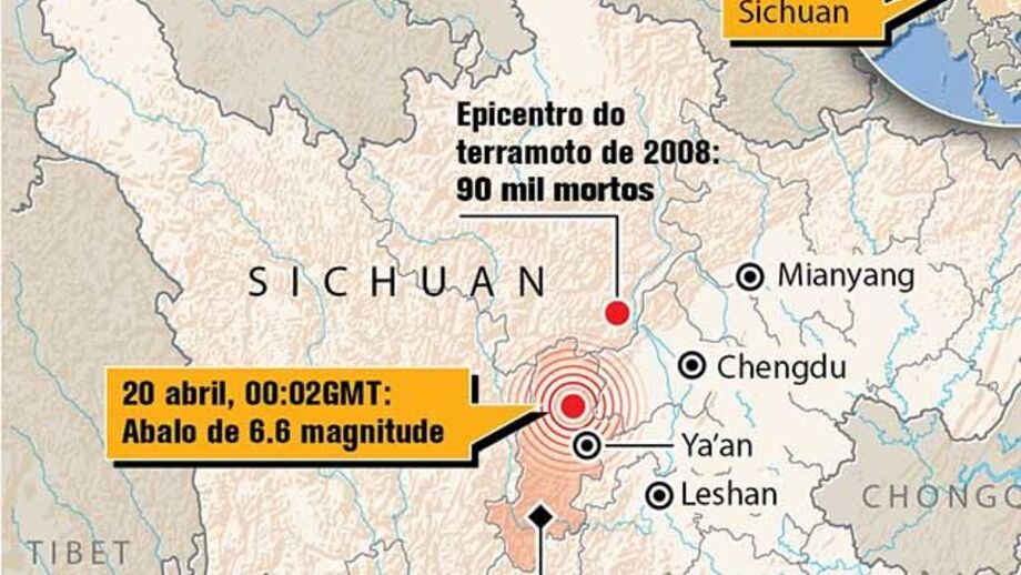 Resgate complicado após terramoto na China