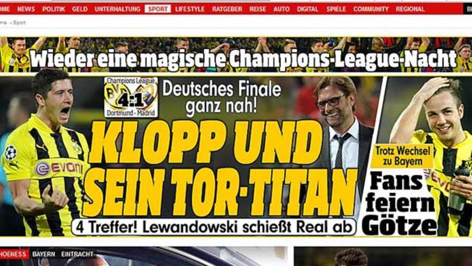 Imprensa alemã enaltece goleada do Dortmund