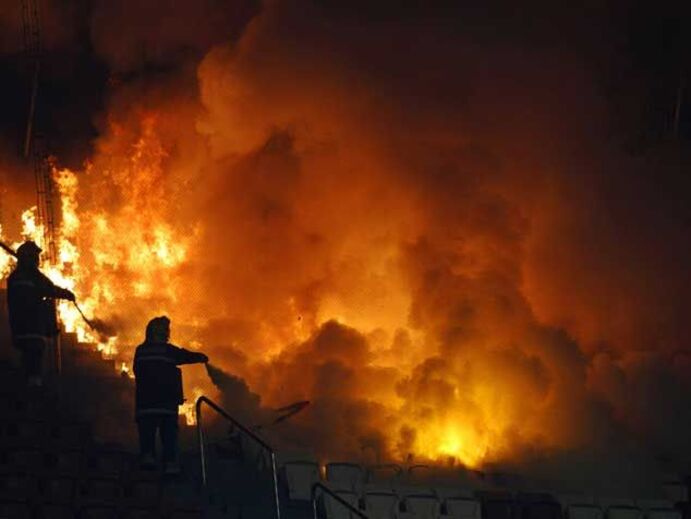 Gaiola resultou em incêndio nas bancadas da Luz 