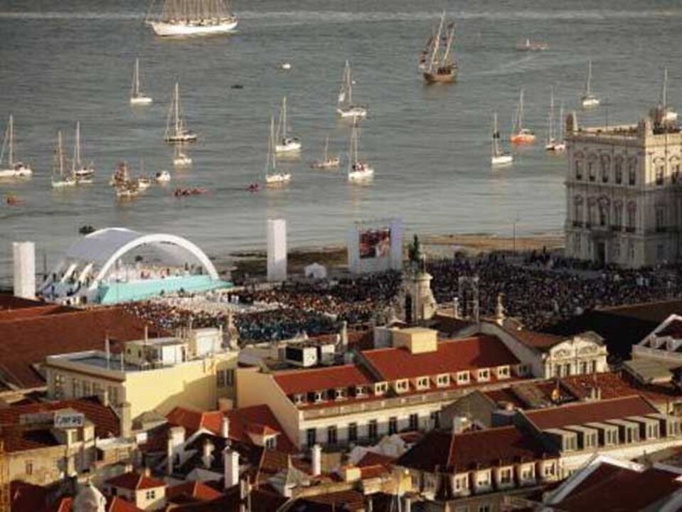 Final transmitida num ecrã gigante no Terreiro do Paço
