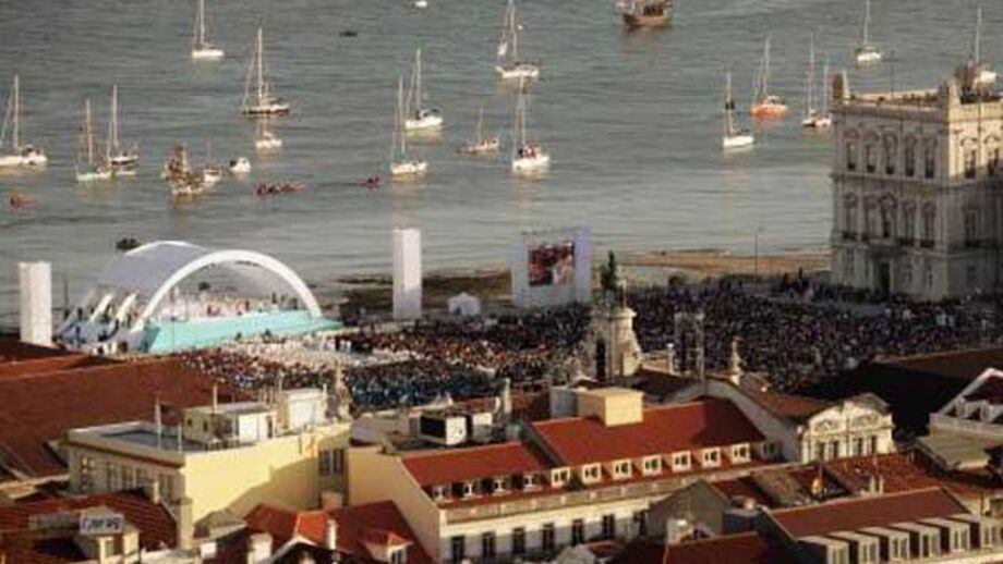 Final transmitida num ecrã gigante no Terreiro do Paço