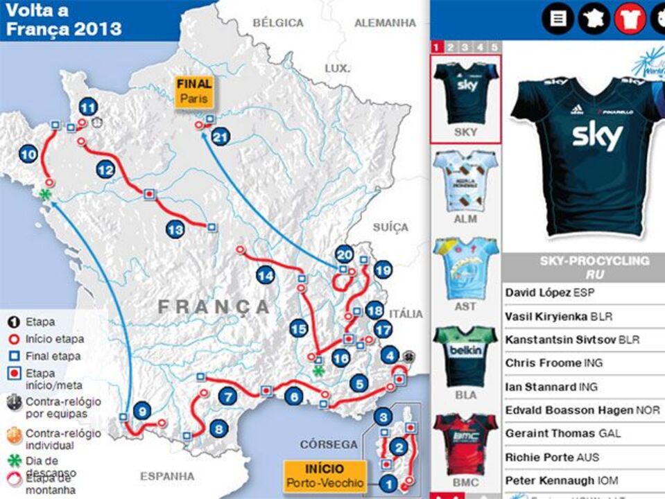 Tudo sobre a Volta a França 2013 (interativa)