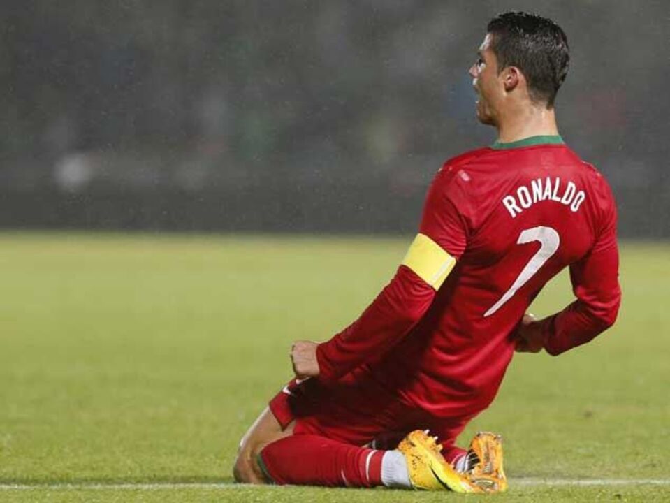 Cristiano Ronaldo com o pai no coração