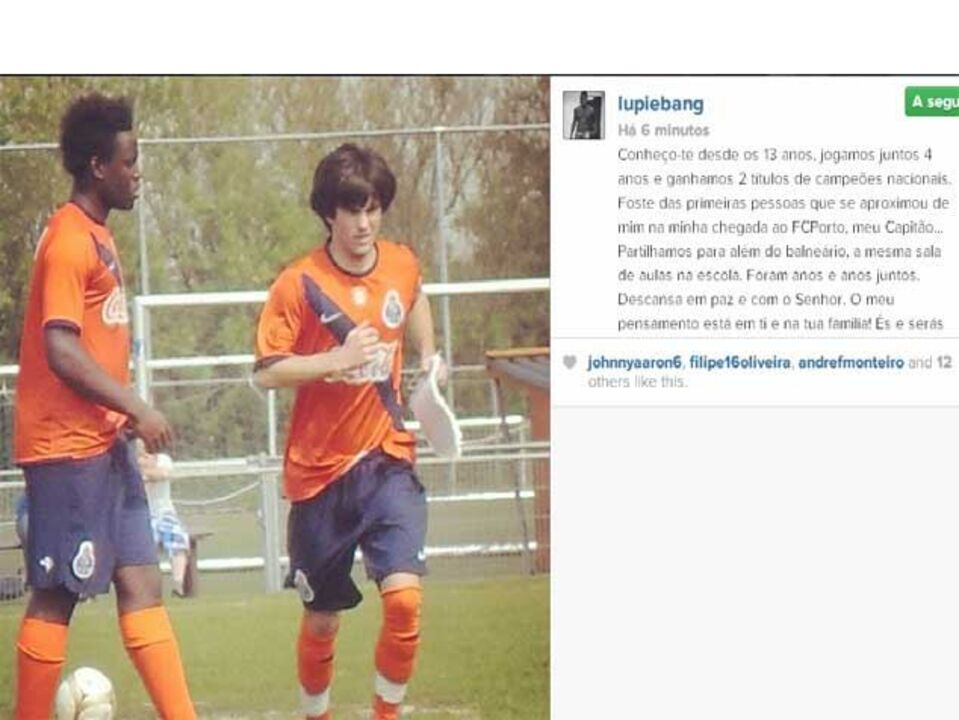 Lupeta: «És e serás sempre um exemplo Alex»