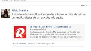 Fábio Martins: «É triste demais ver uma notícia destas»