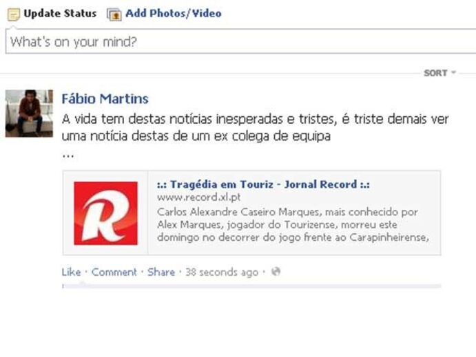 Fábio Martins: «É triste demais ver uma notícia destas»