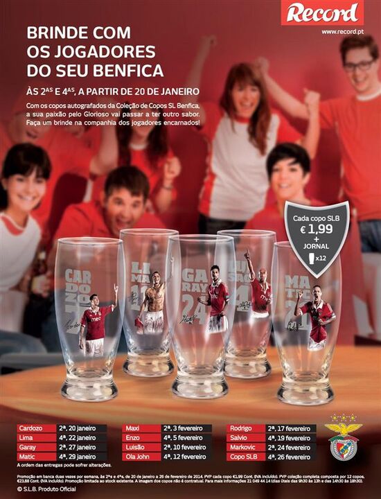Coleção Copos SL Benfica