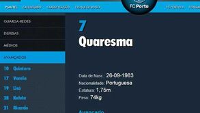 Quaresma é o dono da camisola 7