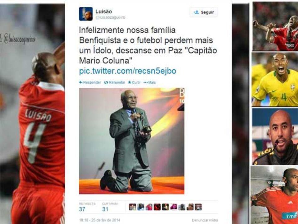 Luisão: «Descanse em paz capitão Mário Coluna»