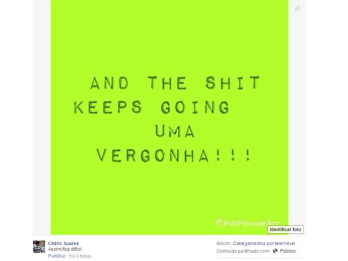 Cédric irritado com arbitragem