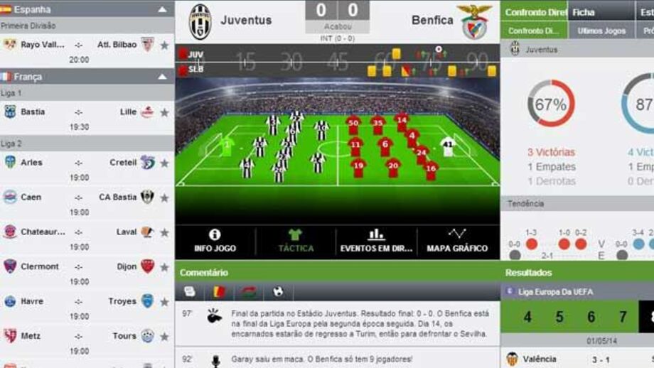 Futebol em tempo real no Record Online