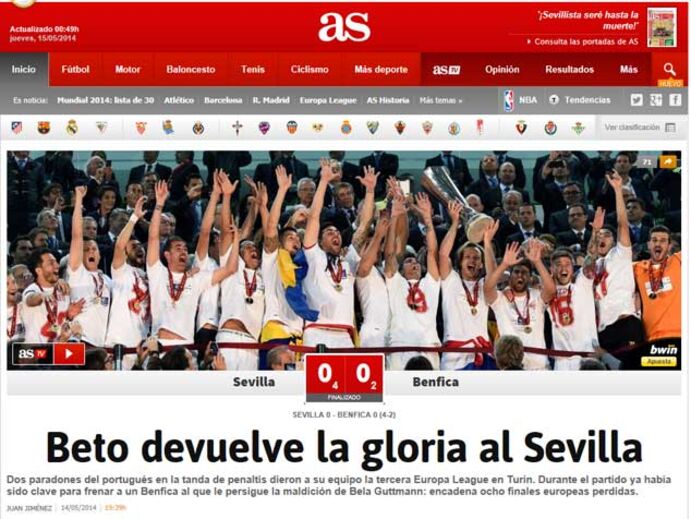 O Sevilha-Benfica na imprensa mundial