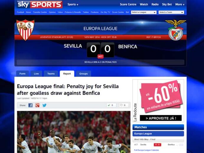 O Sevilha-Benfica na imprensa mundial