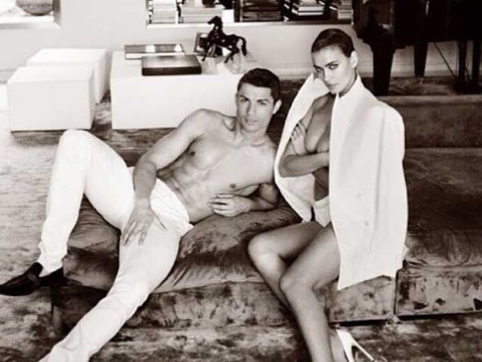 Ronaldo nu ao lado de Irina na capa da Vogue espanhola