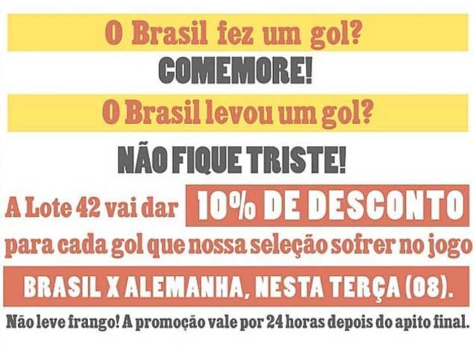 Editora brasileira dá 10 por cento de desconto por cada golo sofrido