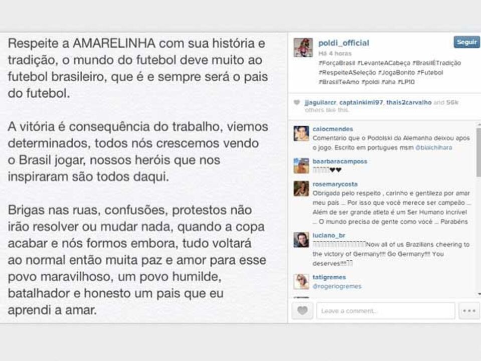 Podolski: «O mundo do futebol deve muito ao Brasil»