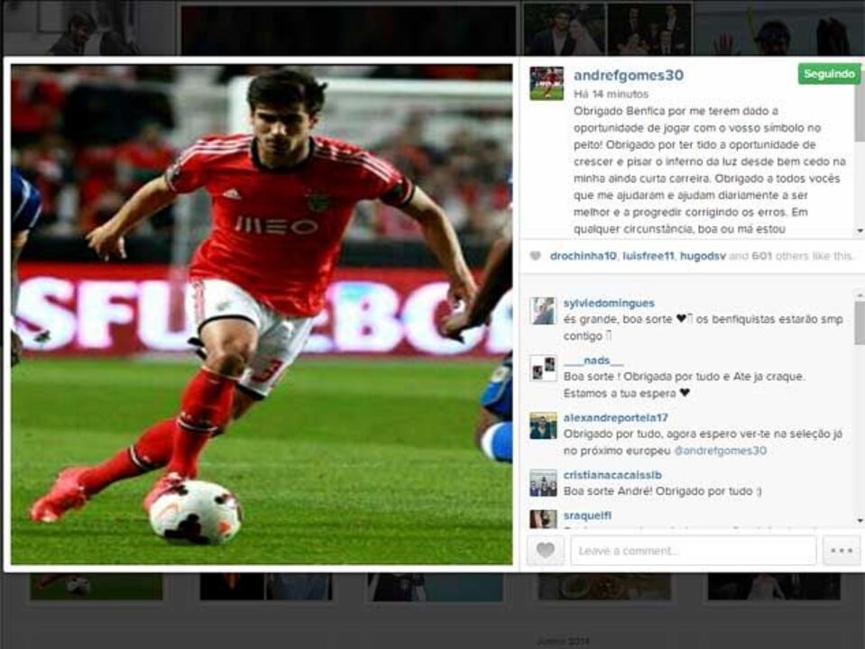 André Gomes: «Uma vez Benfica, Benfica para sempre» 