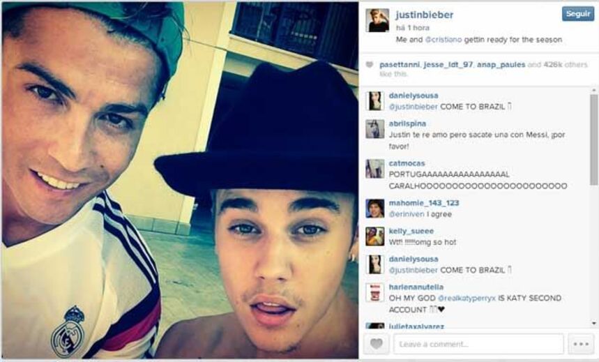 Cristiano Ronaldo 'prepara nova época' com... Justin Bieber