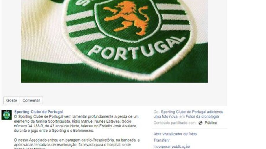 Adepto leonino morreu em Alvalade