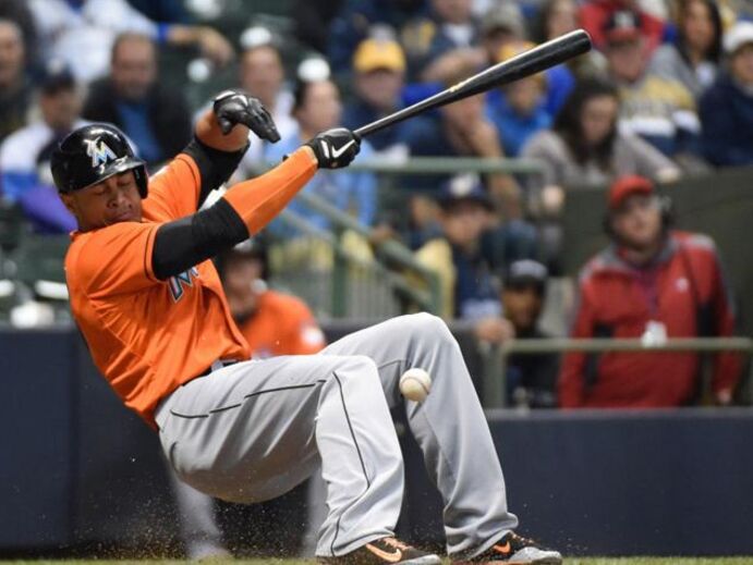 Giancarlo Stanton e um KO com bola atirada a 141 km/h