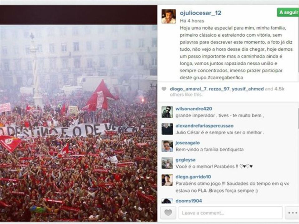 Júlio César: «Não vejo a hora desse dia chegar»