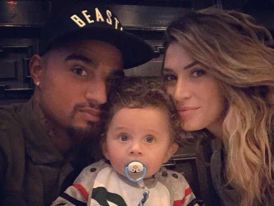 Kevin-Prince Boateng e Melissa Satta apresentam Maddox 