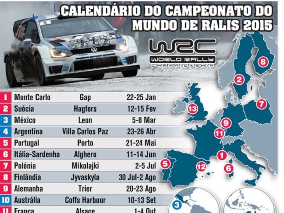 WRC: Calendário da temporada
