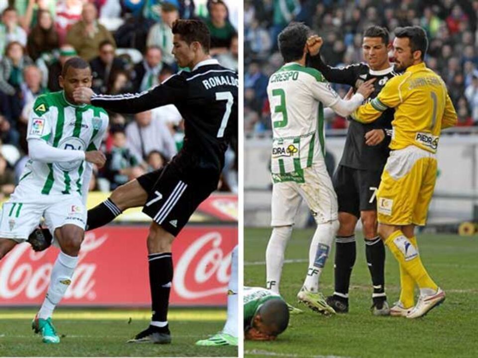 Ronaldo foi expulso e apontou para o símbolo de campeão do Mundo