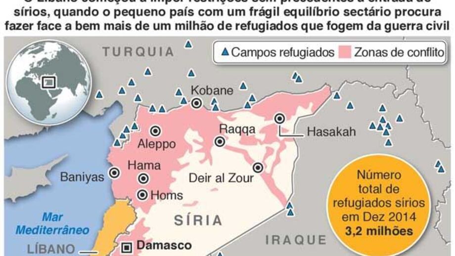 Líbano impõe restrições aos refugiados sírios