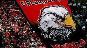 Adeptos do Benfica atiram três tochas para bancada leonina